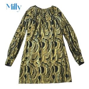 Milly Gold and Black Patterned Dress